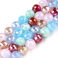 50pcs Electroplate Crystal Glass Beads 8mm Faceted Round Glass Beads Loose Spacers Bead for DIY Suncatchers Friendship Bracelet Necklace Earring Jewelry Phone Starp Making Craft Supplies Colorful